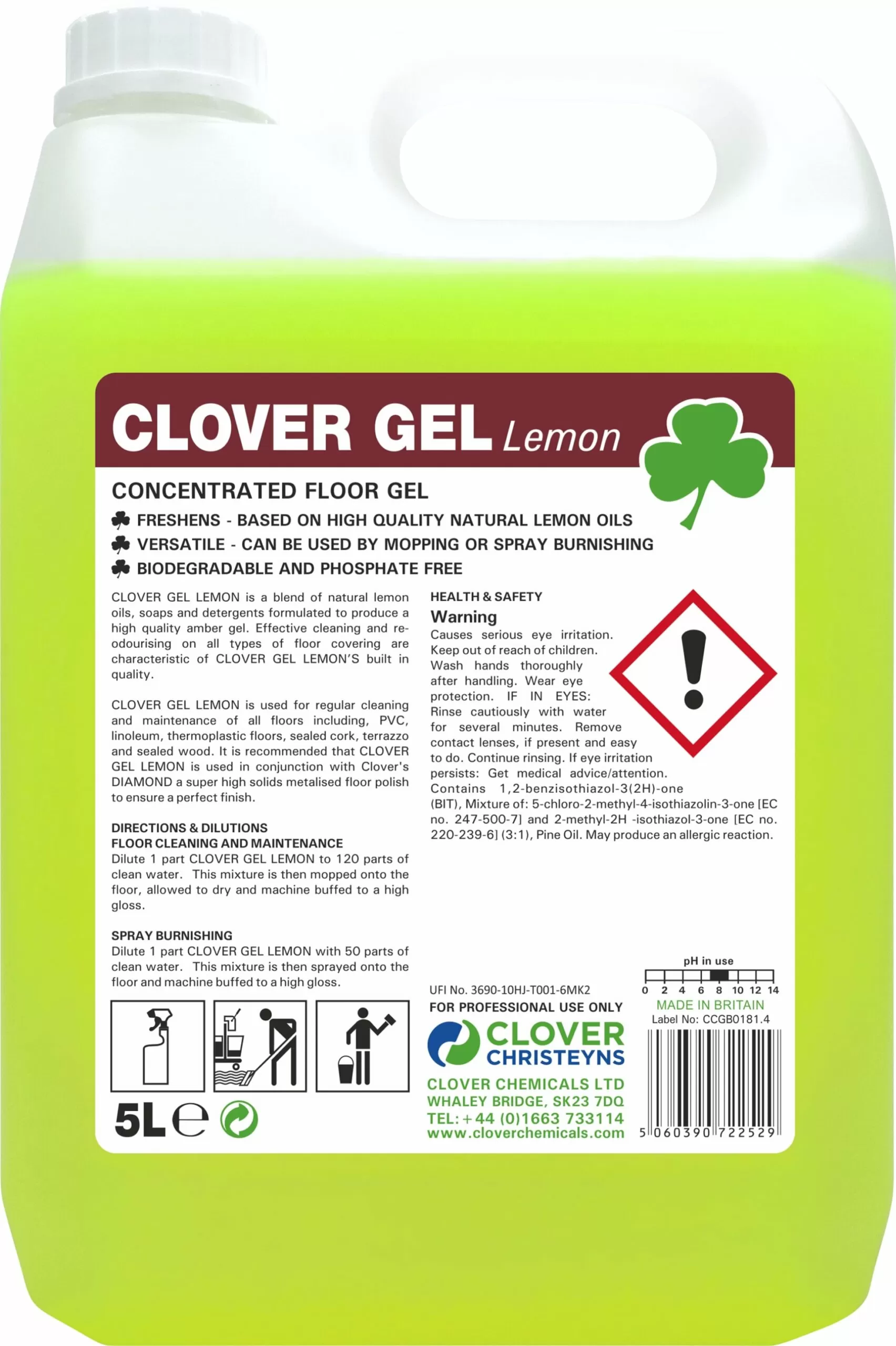 Clover gel lemon 5l